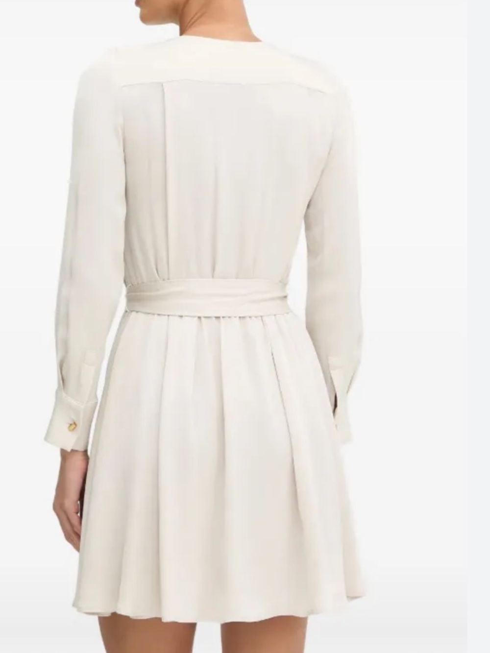 Marciano Cream Long-Sleeve Belted Mini Dress